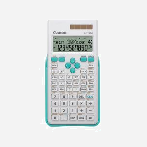 Calculatrice Scientifique Canon F-715SG Bureau 250 Opérations Écran LCD 2 Lignes 10 Chiffres Alimentation Solaire/LR44 86.3x168x17.8mm Bleu/Blanc