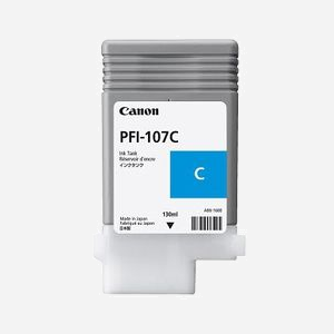 Canon PFI-107C Cyan - Cartouche d'encre jet d'encre Original - 6706B001 - Pour imagePROGRAF 680/685/780/785 - Fabriqué au Japon