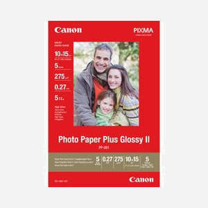 Canon Papier Photo Glacé Extra II PP-201 10x15cm, 5 feuilles, Format A6, Finition Gloss, Référence 2311B053 - Miniature 1