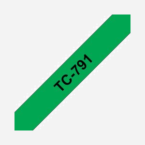 Brother TC-791 Ruban d'étiquette 9mm Noir sur Vert Laminé 7.7m, Compatible P-touch PT8/PT500/PT2000/PT3000/PT5000, Fabrication Japon, 1 pièce - Miniature 1