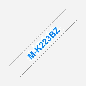 Brother M-K223B Ruban Étiquette 9mm Bleu sur Blanc, Type M, Longueur 8m, Laminé, Compatible P-Touch PT-55/65/75/85/BB4