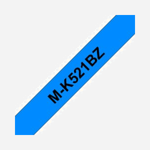 Brother M-K521B Ruban Étiquette 9mm Noir sur Bleu Type M 8m Transfert Thermique Finition Gloss P-touch Compatible