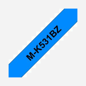 Brother M-K531B Ruban Étiquette 12mm Noir sur Bleu Type M Longueur 8m pour Étiqueteuses P-touch