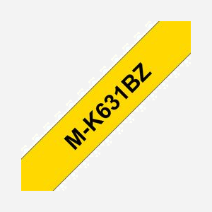 Brother M-K631B Ruban Étiquette Noir sur Blanc 12mm x 8m Type M, Impression Thermique Directe, Cassette Compacte 15x80x85mm, 28g, Code SH: 48219090