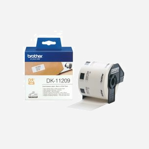 Brother DK-11209 : Rouleau d'étiquettes Noir sur Blanc, 29 x 62 mm, 800 étiquettes, Technologie Thermique Directe, Compatibilité Brother QL Series - Miniature 1