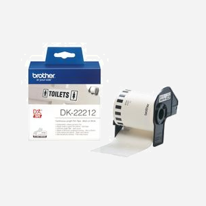 Brother DK-22212 Rouleau Film Continu Noir sur Blanc 62mm x 15.24m, Technologie Thermique Directe, Compatible Brother QL Series