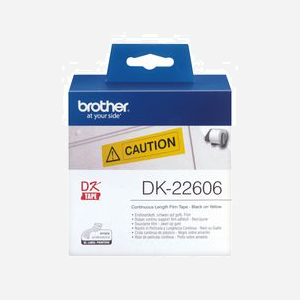 Brother DK-22606 Ruban Film Continu 62mm Noir sur Jaune 15.24m, Impression Thermique Directe, Compatibilité Brother QL, Code SH 48219090 - Miniature 2