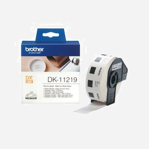 Brother DK-11219 Rouleau d'Étiquettes Adhésives Blanches, Diamètre 12mm, 1200 Étiquettes par Rouleau, Dimensions 54x115x112mm, Type DK - Miniature 1