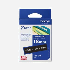 Brother TZe-345 Ruban d'étiqueteuse 18mm Blanc sur Noir Laminé, Transfert Thermique, Résistant UV/Eau/Produits Chimiques/Températures, 8m Longueur - Miniature 3