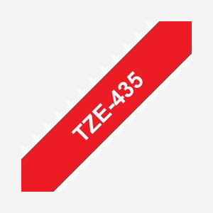 Brother TZe-435 Ruban d'étiquette 12mm Blanc sur Rouge Laminé - Longueur 8m - Compatible P-Touch - Type de bande TZe - Miniature 2