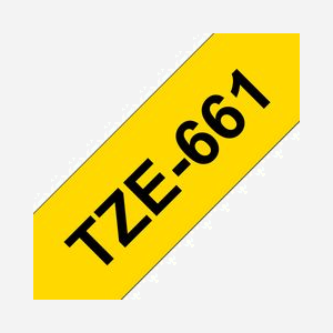 Brother TZe-661 Ruban d'étiquette TZ 36mm Noir sur Jaune Laminé - Longueur 8m, Type TZ, pour étiqueteuses P-touch