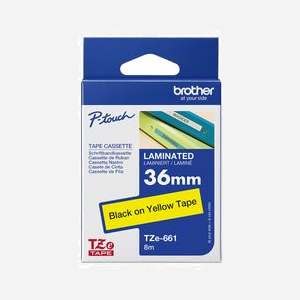 Brother TZe-661 Ruban d'étiquette TZ 36mm Noir sur Jaune Laminé - Longueur 8m, Type TZ, pour étiqueteuses P-touch - Miniature 3