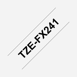 Brother TZe-FX241 Ruban Etiquette 18mm Noir sur Blanc TZ, Adhésif Spécial Câbles, 8m, Transfert Thermique, Compatible Etiqueteuses P-touch