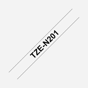 Brother TZE-N201 Ruban d'étiqueteuse 3.5mm x 8m, Type TZ, Noir sur Blanc, Cartouche Non Laminée, Dimensions 18x70x97mm, Pour Étiquetage Intérieur - Miniature 1