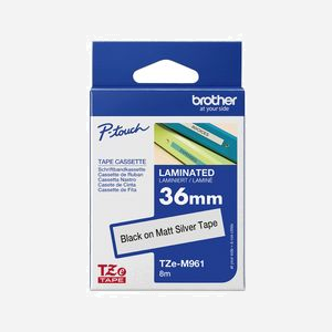 Brother TZe-M961 Ruban d'Étiquette Laminé 36mm Noir sur Argent Métallique Mat 8m, Type TZe, Adhésif Standard, Dimensions 40x70x100mm - Miniature 3