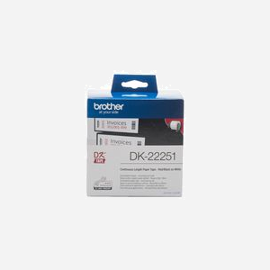Brother DK-22251 Ruban Étiquette Continu 6.2cm x 15.24m Noir/Rouge sur Blanc, Transfert Thermique, Compatible QL-8xx - Miniature 2