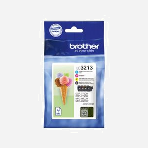 Brother LC3213VALDR - Multipack Original 4 Cartouches (Noir, Cyan, Magenta, Jaune) - 400 Pages/Cartouche - Compatibilité DCP/MFC Series