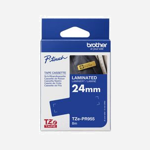 Brother TZe-PR955 Ruban Étiquette Laminé 24mm Blanc sur Argent, 8m, Transfert Thermique, Résistant UV, Eau, Produits Chimiques, Compatibilité PT-P710BT - Miniature 3