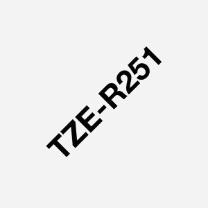 Brother TZe-R251 Ruban Tissu Non-Adhésif Noir sur Blanc 24mm x 4m - Transfert Thermique - Compatibilité P-touch PT-P900W/H500