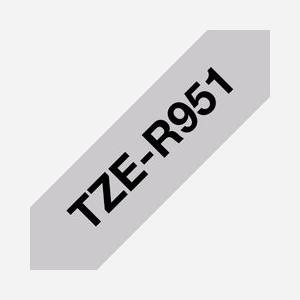 Brother TZe-R951 Ruban TZe Noir sur Argent 24mm x 4m pour Étiqueteuse P-touch, Non Adhésif, Finition Tissu Brillante. Largeur 30mm.