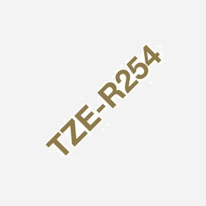 Ruban d'Étiquettes Brother TZe-R254 Doré sur Blanc 24mm x 4m - Technologie Transfert Thermique - Compatibilité P-touch PT-P900W/P750W/P950NW/D600VP/D800W/H500 - Miniature 1