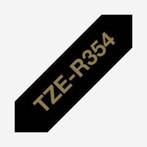 Brother TZe-R354 Ruban d'étiquette non-adhésif Or sur Noir 24mm x 4m TZe Transfert Thermique pour PT-P900W/P750W/P950NW/D600VP/D800W - Miniature 3