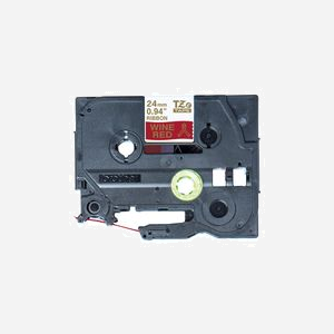 Brother TZe-RW54 Ruban Étiquette TZe Doré sur Rouge 24mm x 4m Transfert Thermique, Compatibilité PT-P900W, PT-H500, PT-P750W, PT-P950NW, PT-D600VP, PT-D800W - Miniature 2