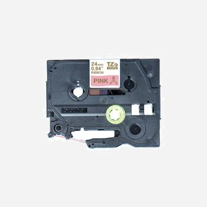 Brother TZE-RE54 Ruban Étiquette 24mm Or sur Rose - Technologie Transfert Thermique - Longueur 4m - Compatibilité P-touch PT-P900W, PT-D600VP et autres - Miniature 3