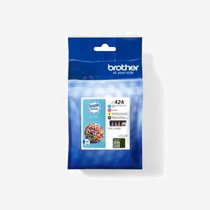 Brother LC424VAL - Multipack 4 Cartouches (Noir, Cyan, Magenta, Jaune) - Rendement 750 Pages par Couleur - Compatibilité DCP-J1200W - Miniature 1