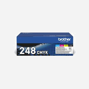 Brother TN-248VAL Pack de 4 Cartouches Toner Original (Noir, Cyan, Magenta, Jaune) pour MFC-L8340CDW/L8390CDW, Dimensions: 412x159x453mm - Miniature 1