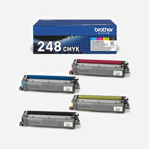 Brother TN-248VAL Pack de 4 Cartouches Toner Original (Noir, Cyan, Magenta, Jaune) pour MFC-L8340CDW/L8390CDW, Dimensions: 412x159x453mm - Miniature 3