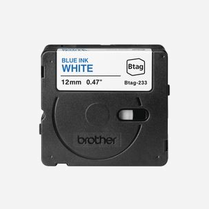 Ruban adhésif Brother BTAG-233 Bleu/Blanc 12mm (Non Laminé) - Compatibilité P-touch PT-N10/N20/N25BT - Longueur 4m - Miniature 2