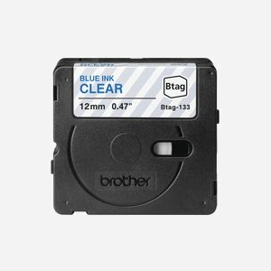 Brother BTAG-133 Ruban d'étiquette 12mm Bleu sur Transparent - Longueur 4m - Compatible Brother P-touch PT-N10/N20/N25BT - Miniature 2