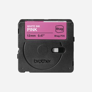 Brother BTAG-P35 Ruban 12mm Blanc sur Rose Non Laminé - Compatibilité P-touch PT-N10/N20/N25BT - Longueur 4m - Dimensions 45x53x62mm - Miniature 2