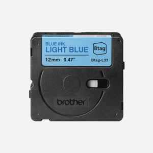 Ruban d'étiquettes Brother BTAG-L33 Bleu sur bleu clair 12mm x 4m, compatible P-touch PT-N10/N20/N25BT. Résistant eau, micro-ondes, congélateur. - Miniature 2