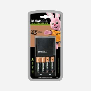 Duracell CEF27 Chargeur Secteur NiMH AA/AAA avec 4 Piles (2xAA 1300mAh & 2xAAA 750mAh) Protections Surcharge/Surchauffe/Court-circuit