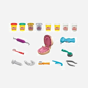 Play-Doh Cabinet Dentaire F12595L0 : Kit de modelage avec 10 outils dentaires et 8 pots de pâte à modeler (454g) pour enfant, dès 3 ans. Assemblage requis.