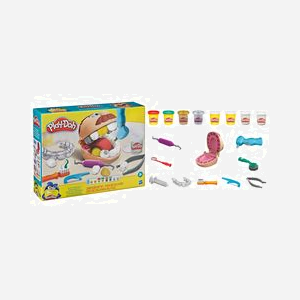 Play-Doh Cabinet Dentaire F12595L0 : Kit de modelage avec 10 outils dentaires et 8 pots de pâte à modeler (454g) pour enfant, dès 3 ans. Assemblage requis. - Miniature 2