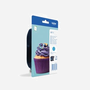 Cartouche d'encre Cyan Original Brother LC123CBP - Rendement 600 pages - Compatible DCP-J4110DW, DCP-J132W, MFC-J6920DW et autres - Miniature 1