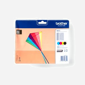 Brother LC223VALBPDR Multipack Original 4 Cartouches (Noir, Cyan, Magenta, Jaune) - Rendement 550 Pages par Couleur - Compatibilité Imprimantes MFC/DCP JXXXX