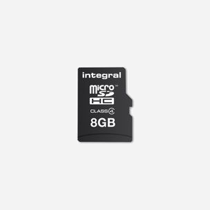 Integral MicroSDHC 8GB UHS-I Class 1 (U1) 4Mo/s, Noir, 15x11x1mm, avec Commutateur de Protection en Écriture, RoHS, INMSDH8G4V2
