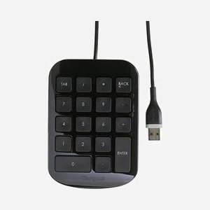 Targus AKP10EU Pavé Numérique USB Noir/Gris, 19 Touches, Câble 0.91m, Inclinaison Ergonomique, Compatible PC/Mac/Netbook, 84x125x28mm, 130g - Miniature 3