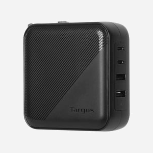 Targus APA109GL Chargeur Secteur Universel 100W Power Delivery, 2x USB 2.0, 2x USB-C, Protections électriques, Fiches ANZ/EU/UK/US, Noir - Miniature 1