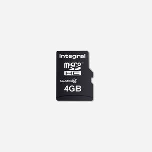 Integral MicroSDHC 4GB UHS-I Class 10 (U1) 20MB/s Lecture, incluant Adaptateur SD, FAT32, Température 0-60°C, RoHS