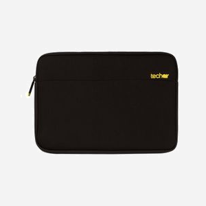 Techair Housse Néoprène Motif Noir 17.3" (43.9cm) avec Fausse Fourrure & Mousse, Compartiment PC 420x300x20mm, Fermeture Zippée, 315x435x30mm, 280g