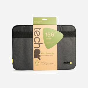 Housse Techair Eco Essential TAECV011 15.6" (39.6cm) Polyester Recyclé Gris Foncé Motif, Compartiment 385x265x20mm, Protection Chocs/Impacts, 192g