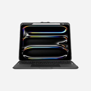 Targus THZ989UK : Clavier QWERTY Anglais UK Bluetooth 5.0 avec Trackpad et Rétroéclairage pour iPad Pro 13" (M4), Noir, Coque TPU résistante, Autonomie 120j - Miniature 1