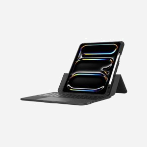 Targus THZ989UK : Clavier QWERTY Anglais UK Bluetooth 5.0 avec Trackpad et Rétroéclairage pour iPad Pro 13" (M4), Noir, Coque TPU résistante, Autonomie 120j - Miniature 4
