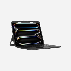 Targus THZ988UK VersaVu Clavier QWERTY Anglais UK Bluetooth pour iPad (M4) 13" avec Trackpad, Rétroéclairage ajustable, TPU Noir, Résistance chutes 1.2m - Miniature 2