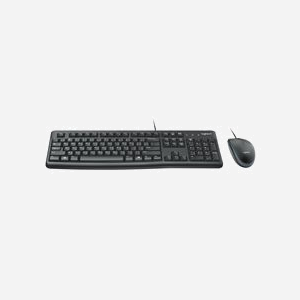 Logitech MK120 : Ensemble Clavier QWERTZ USB avec fil et Souris Optique 1000 DPI, Câbles 1.5/1.8m, Compatible Windows, Noir